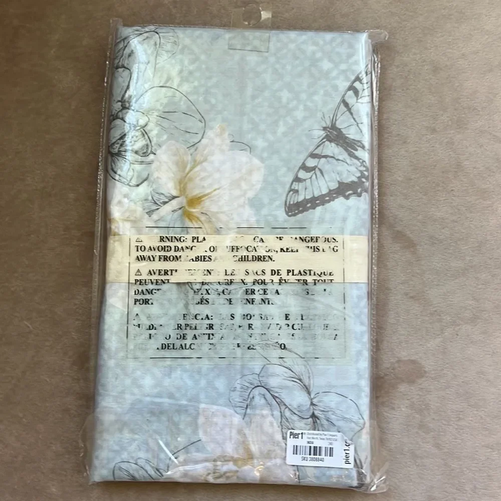 NEW Pier 1 26x26” EURO SHAM Leidon French Chic Birdcage Floral Butterfly
